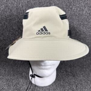 Adidas Mens Feather Gray Black Victory III Aeroready UPF 50 Bucket Hat Small/M